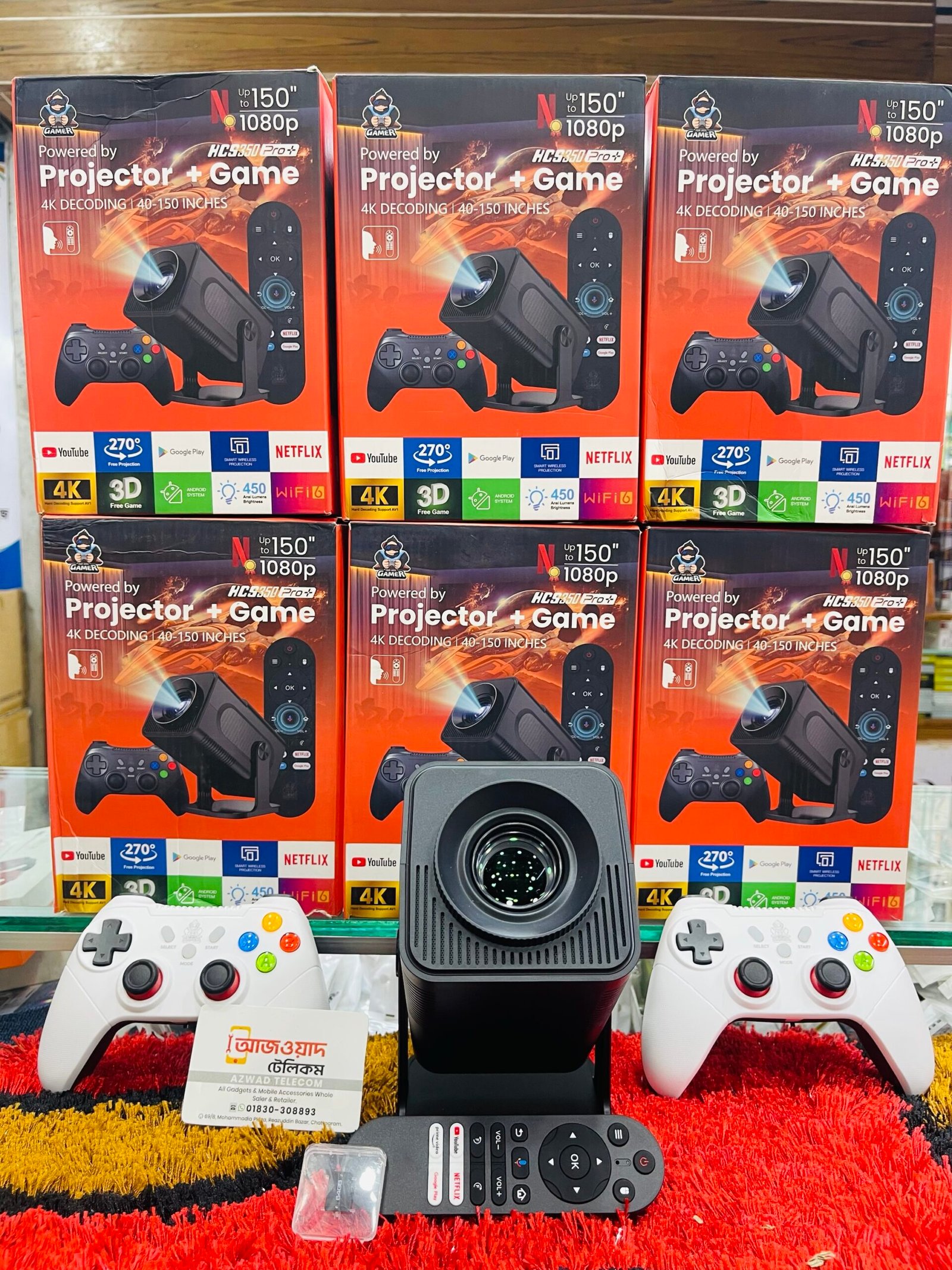 HCS350 Pro Plus 450ANSI 4K Android projector 2/16gb in Bangladesh