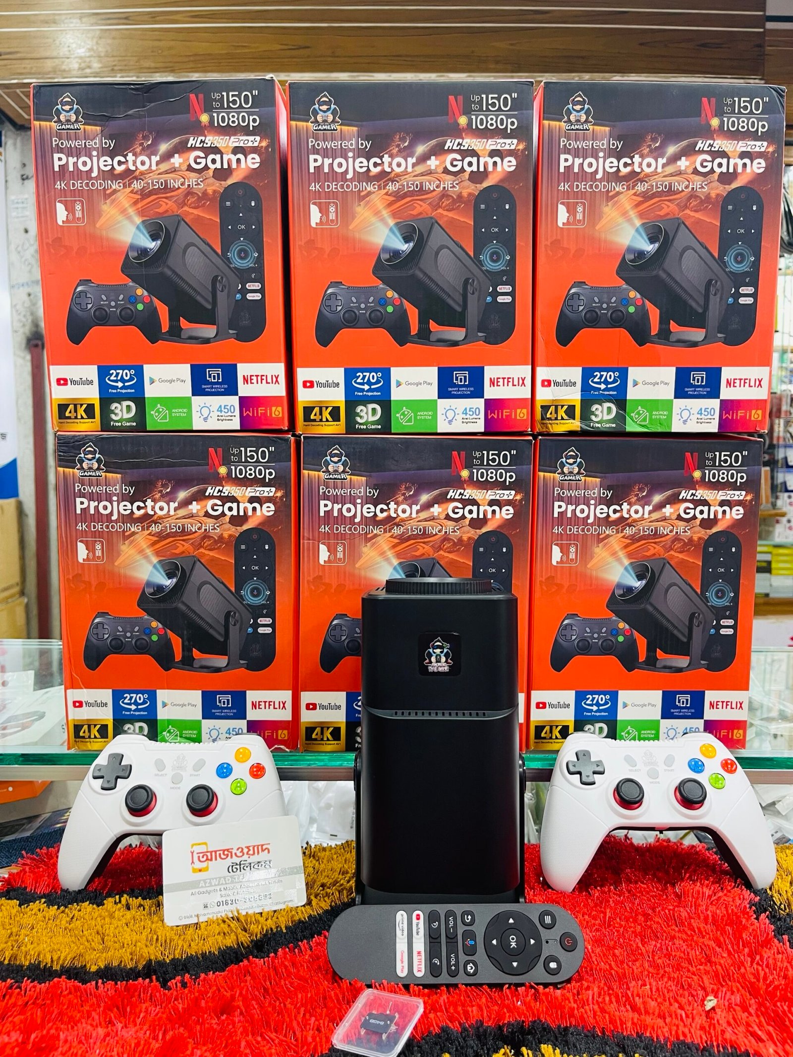 HCS350 Pro Plus 450ANSI 4K Android projector 2/16gb in Bangladesh - Image 4