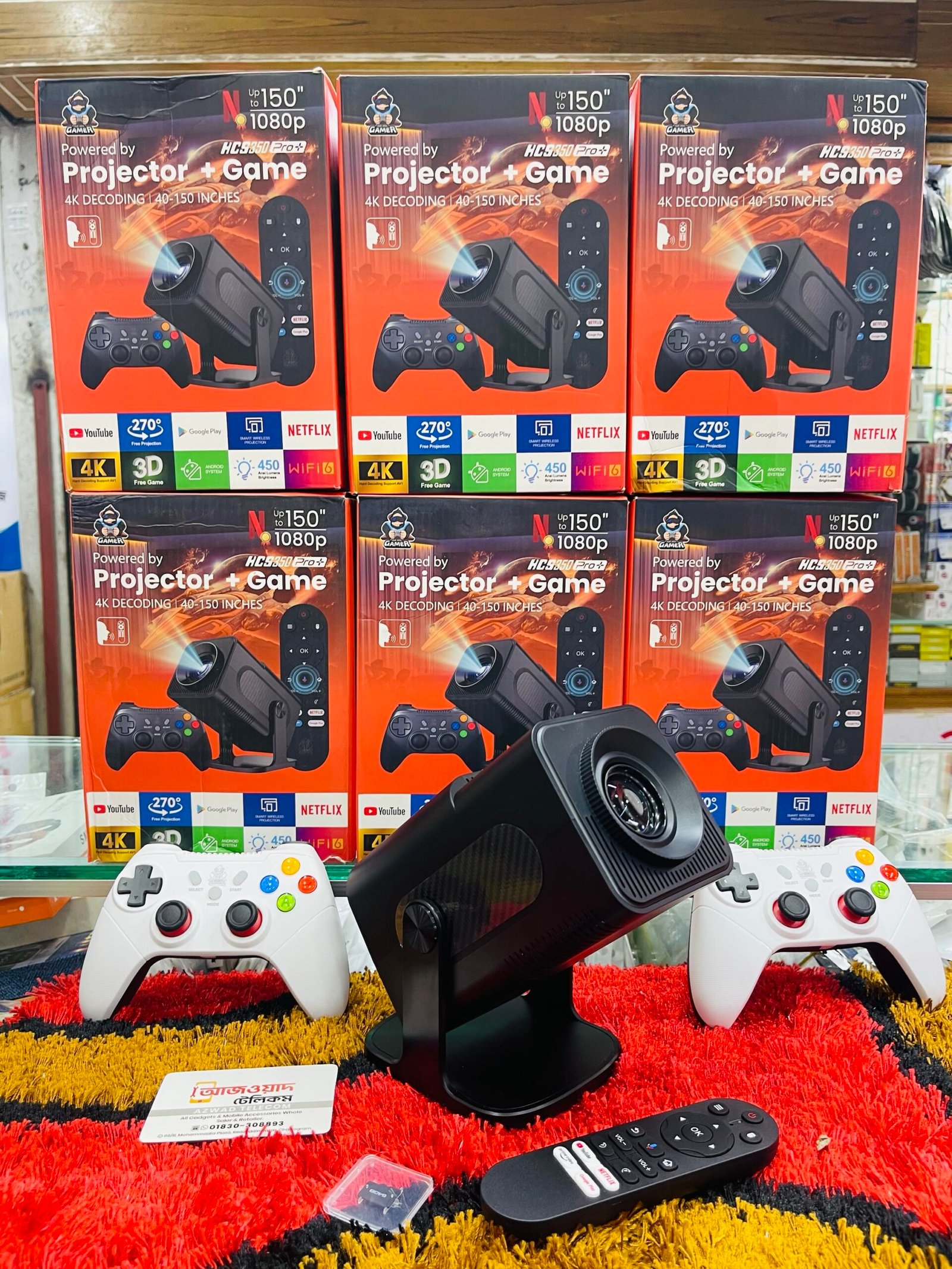 HCS350 Pro Plus 450ANSI 4K Android projector 2/16gb in Bangladesh - Image 3