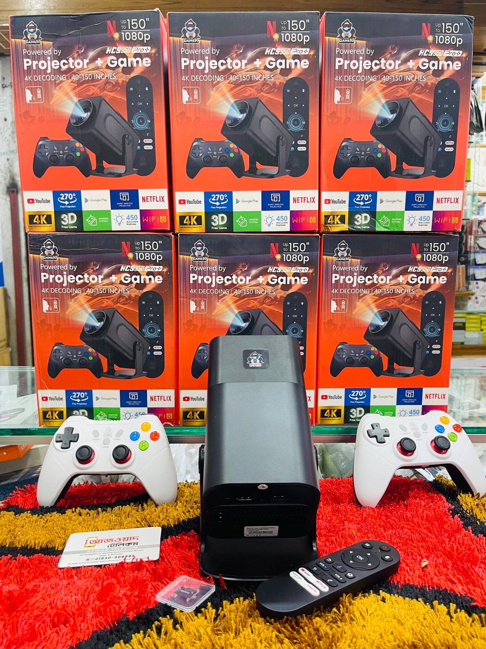 HCS350 Pro Plus 450ANSI 4K Android projector 2/16gb in Bangladesh - Image 2